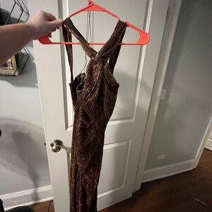 Papillon Blanc Copper Metallic Dress